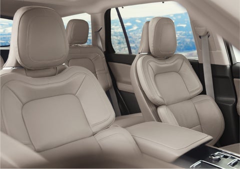 The interior of a 2023 Lincoln Aviator® SUV in the Sandstone interior color | Oliver Lincoln in Plymouth IN