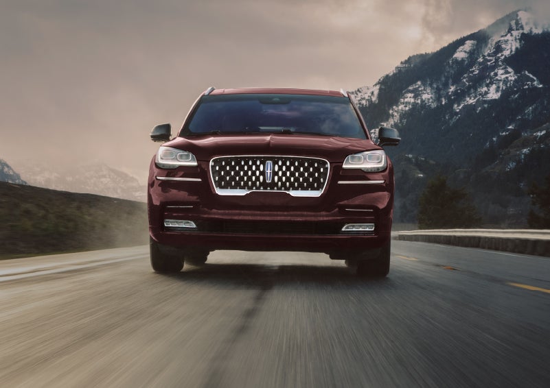 A 2024 Lincoln Aviator® SUV is shown in the Diamond Red exterior color. | Oliver Lincoln in Plymouth IN