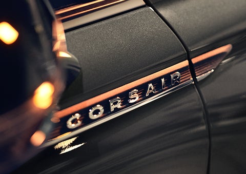 The stylish chrome badge reading “CORSAIR” is shown on the exterior of the vehicle. | Oliver Lincoln in Plymouth IN