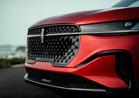 The sleek grille of a 2024 Lincoln Nautilus® SUV with the available Jet Appearance Package makes a bold statement. | Oliver Lincoln in Plymouth IN